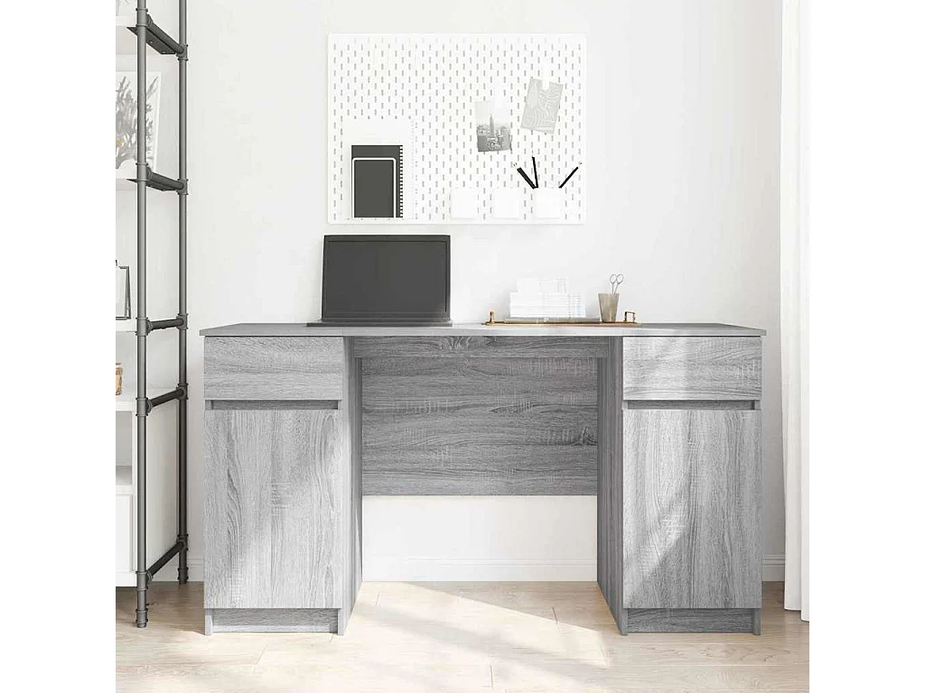 Escritorio Gris sonoma 140 x 49 x 76 cm Madera contrachapada