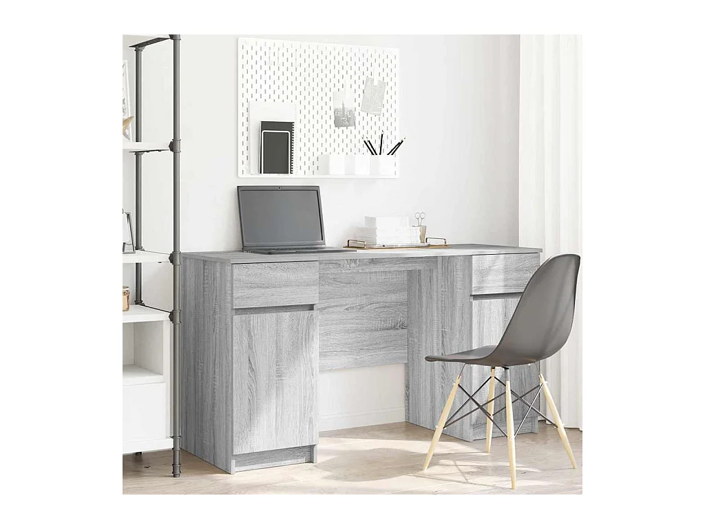 Bureau Sonoma gris 140 x 49 x 76 cm Bois d'ingénierie