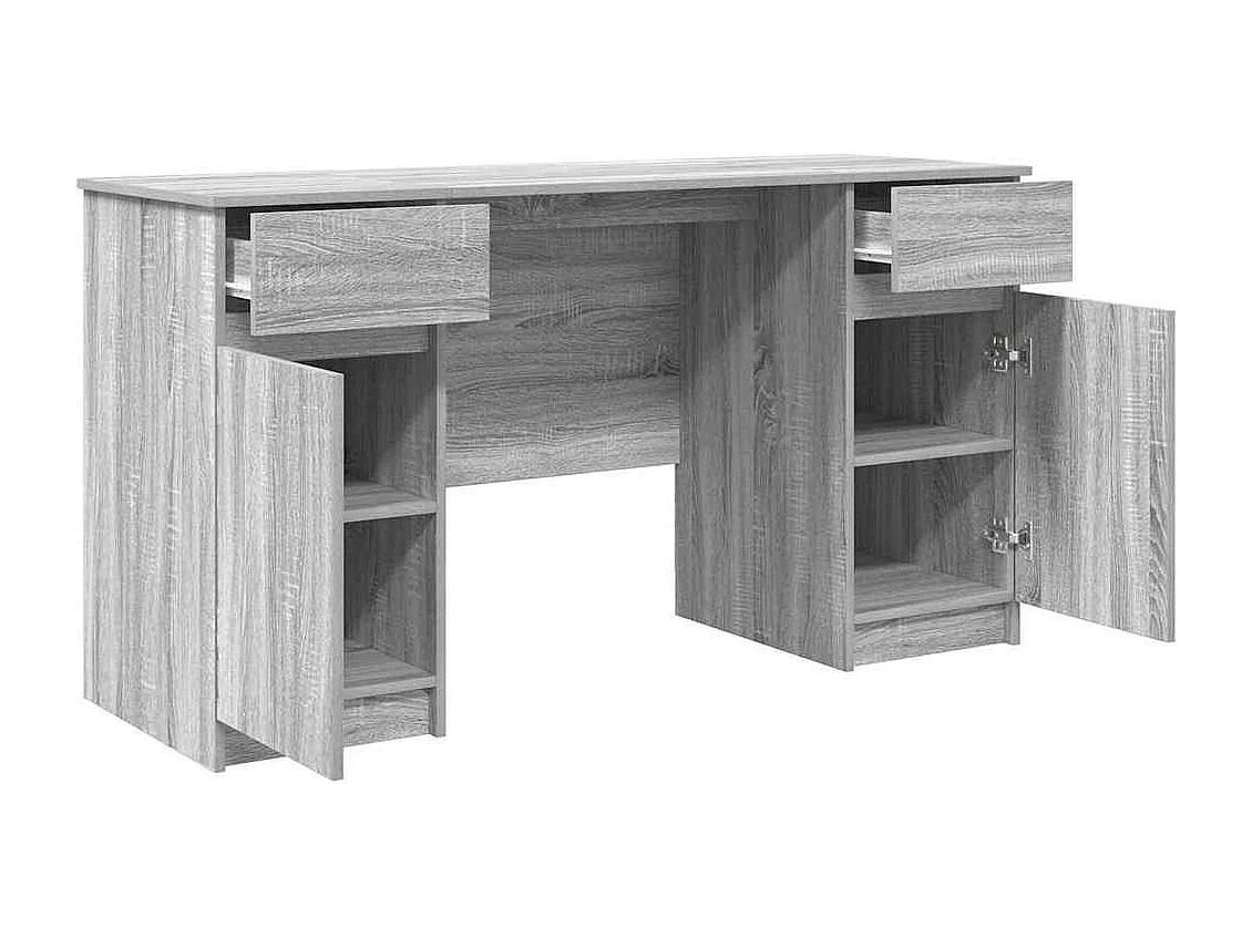 Bureau Sonoma gris 140 x 49 x 76 cm Bois d'ingénierie