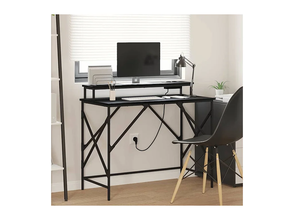 Escritorio Roble negro 100 x 50 x 86.5 cm Madera contrachapada