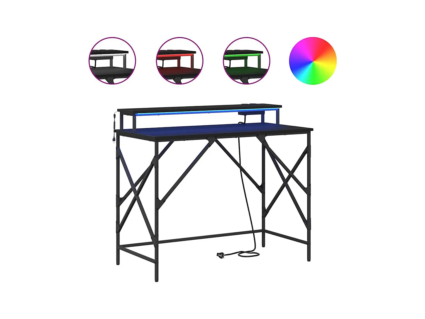 Escritorio Roble negro 100 x 50 x 86.5 cm Madera contrachapada