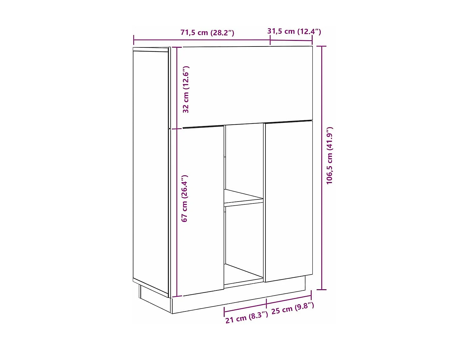 Bureau Chêne fumé 71,5 x 31,5 x 106,5 cm Bois d'ingénierie