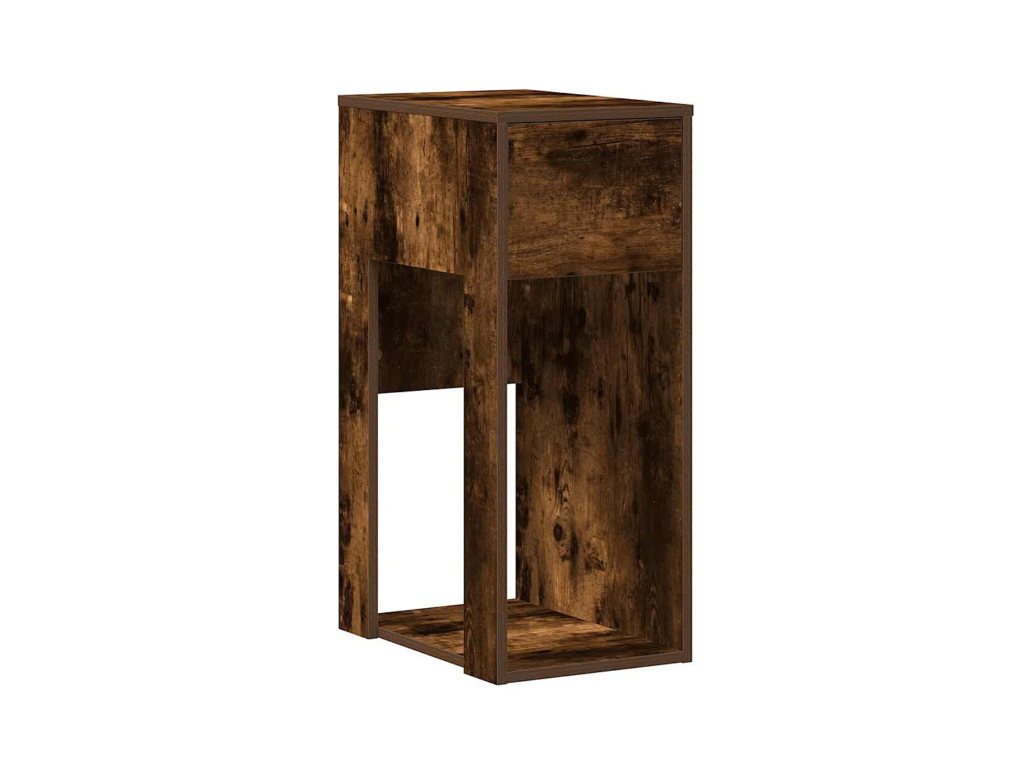 Support de tour d'ordinateur et tiroir chêne fumé 30x44x74 cm