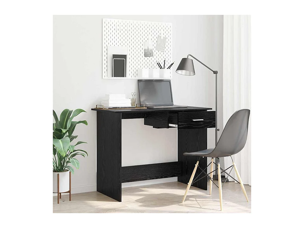 Escritorio Roble negro 100 x 50 x 76 cm Madera contrachapada