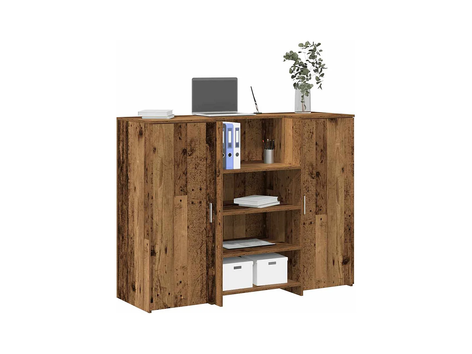 Bureau de réception vieux bois 135x50x103,5cm bois d'ingénierie