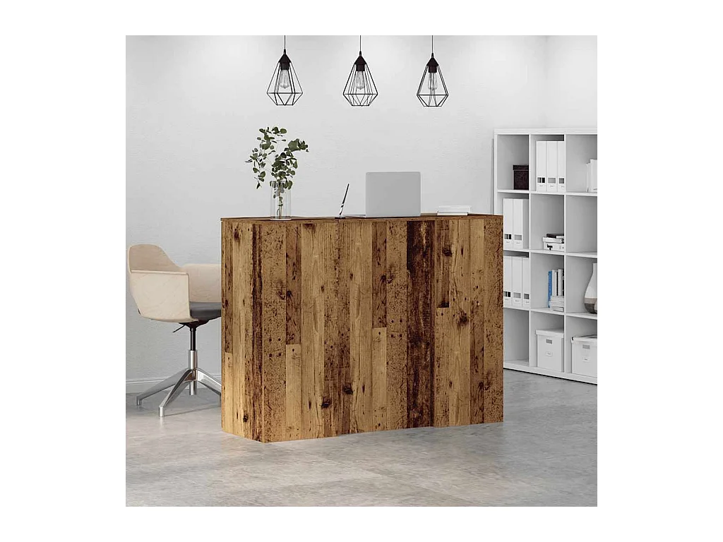 Bureau de réception vieux bois 135x50x103,5cm bois d'ingénierie