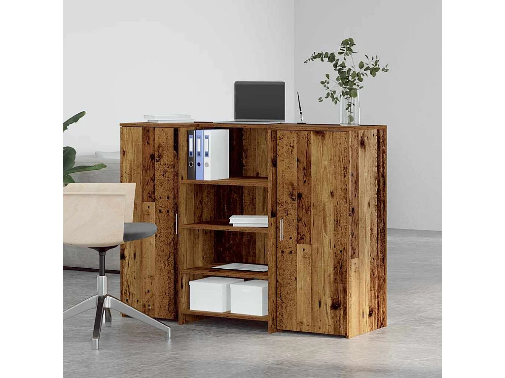 Bureau de réception vieux bois 135x50x103,5cm bois d'ingénierie