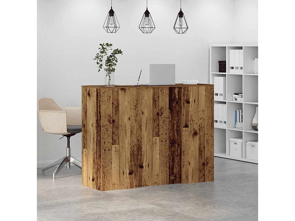 Bureau de réception vieux bois 135x50x103,5cm bois d'ingénierie