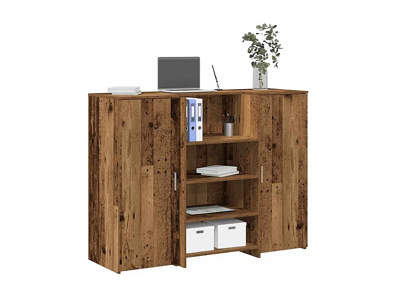 Bureau de réception vieux bois 135x50x103,5cm bois d'ingénierie