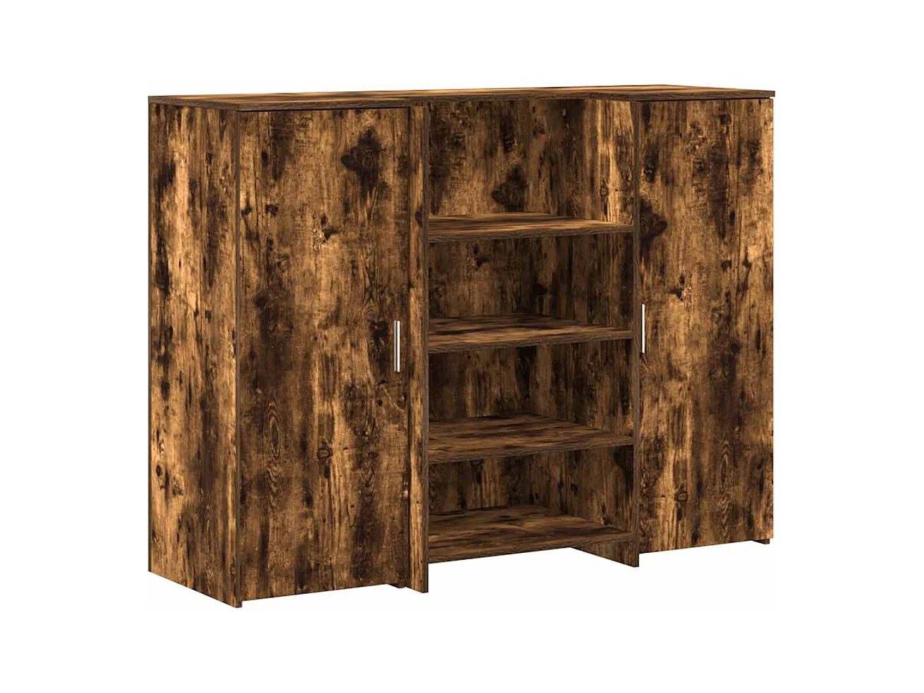 Bureau de réception chêne fumé 135x50x103,5cm bois d'ingénierie