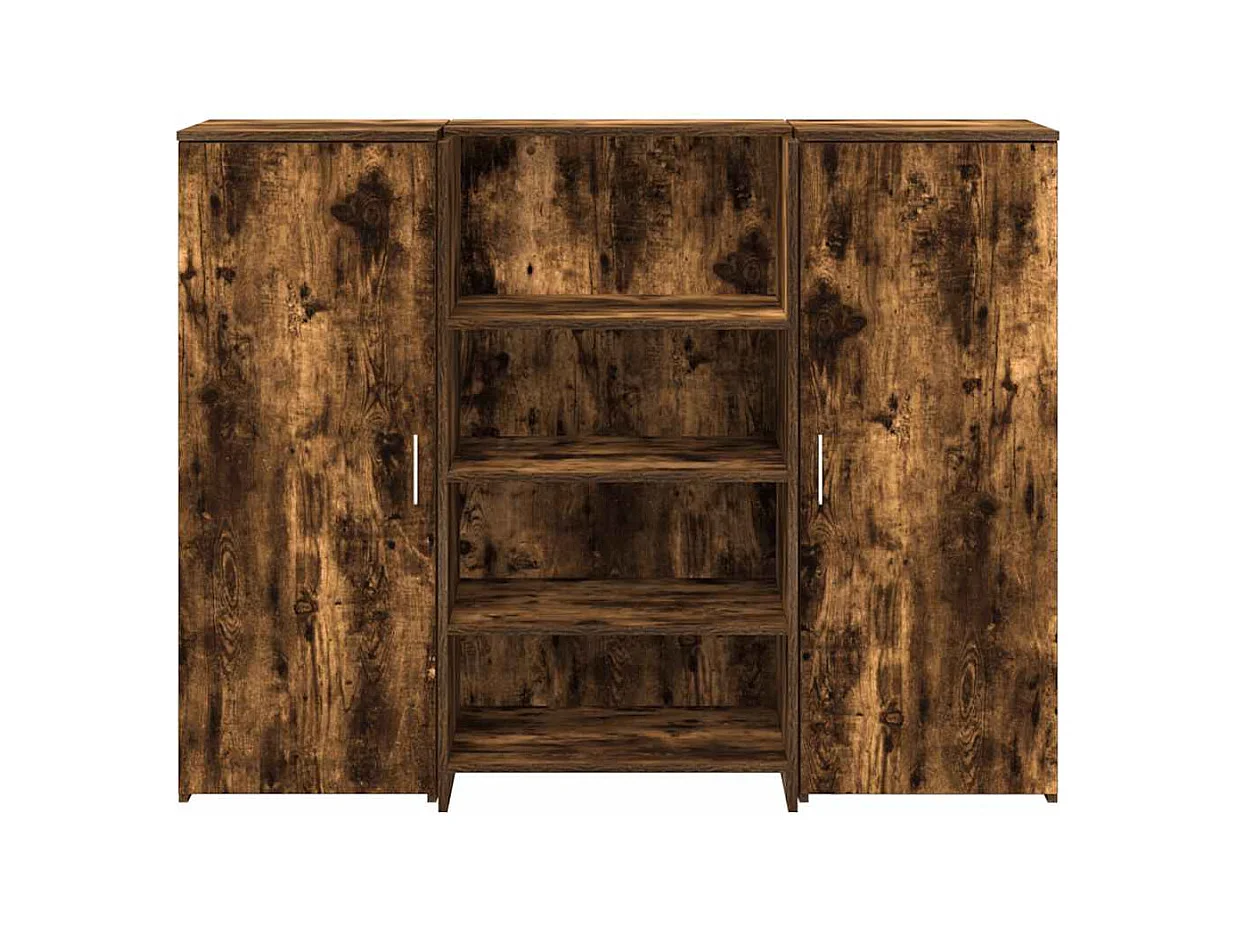 Bureau de réception chêne fumé 135x50x103,5cm bois d'ingénierie