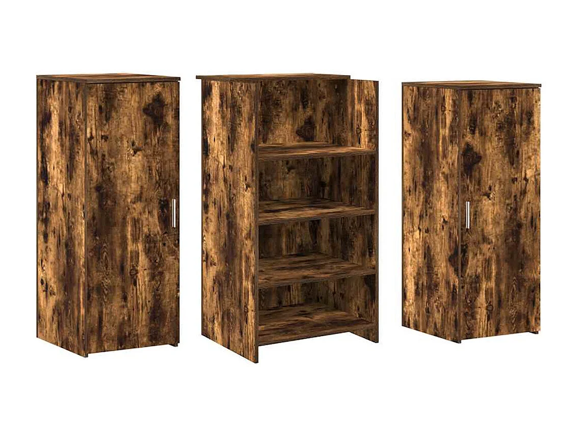 Bureau de réception chêne fumé 135x50x103,5cm bois d'ingénierie