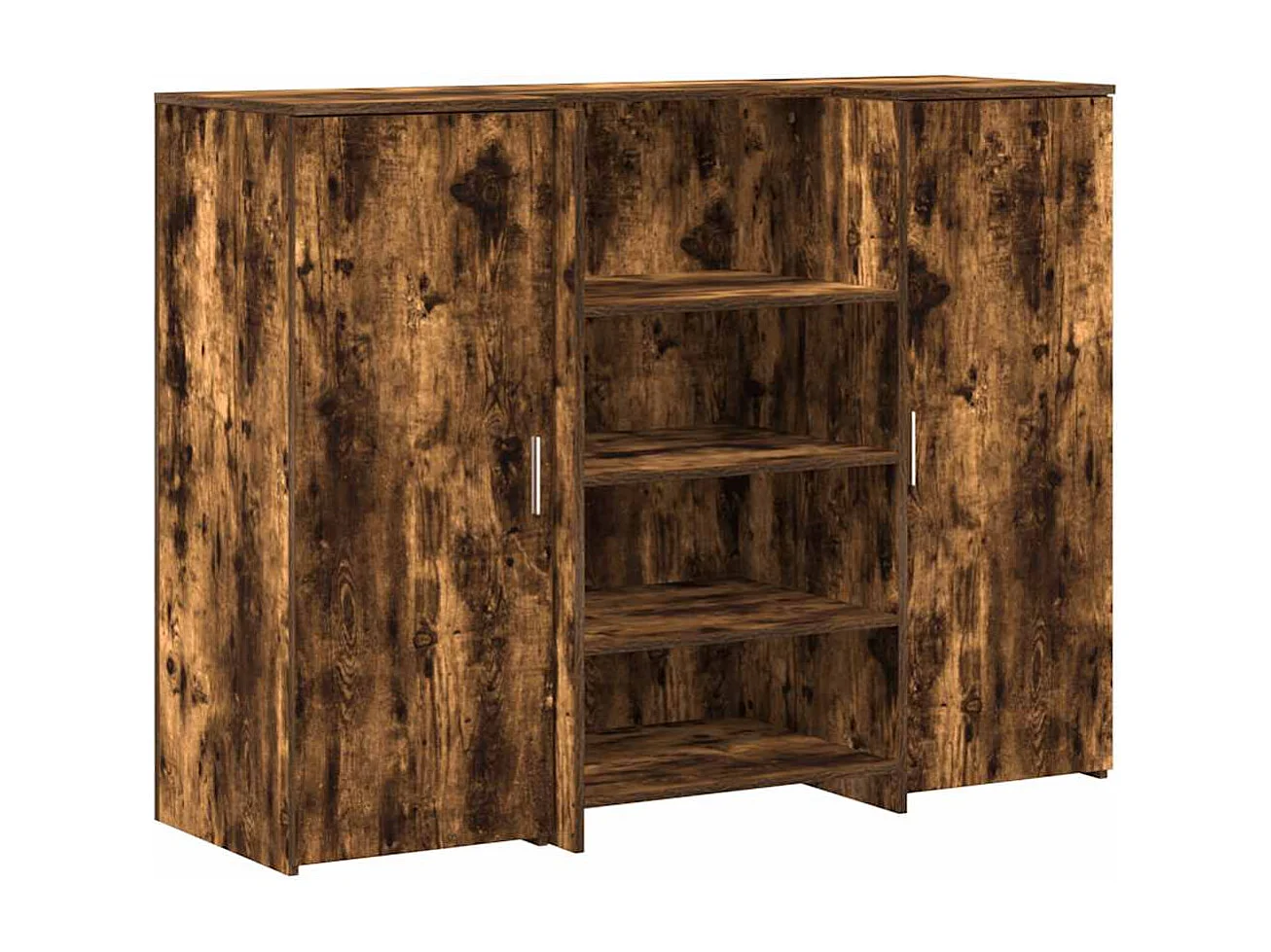 Bureau de réception chêne fumé 135x50x103,5cm bois d'ingénierie