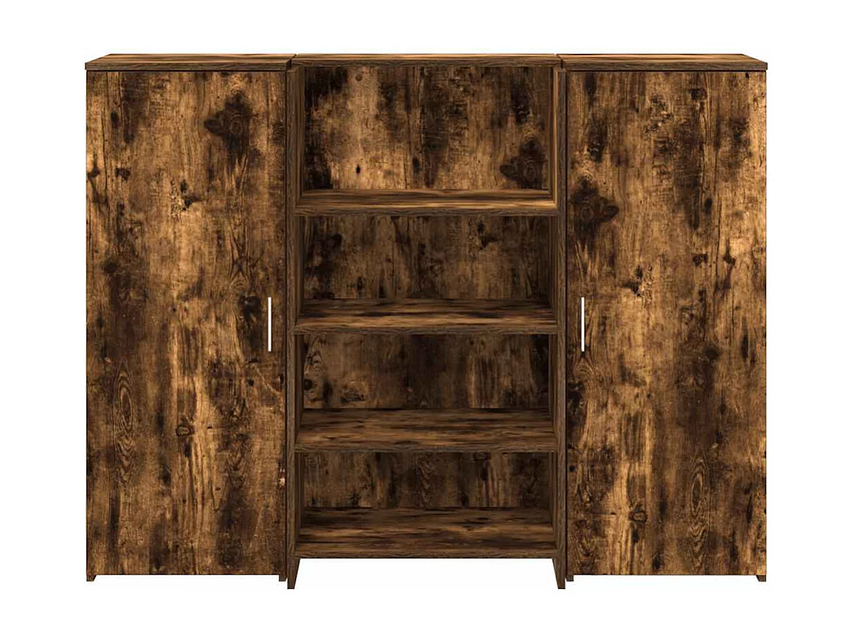 Bureau de réception chêne fumé 135x50x103,5cm bois d'ingénierie