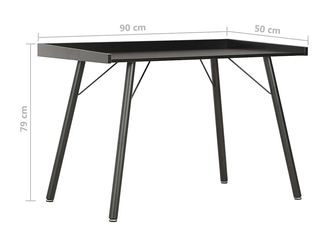 Bureau Noir 90x50x79 cm