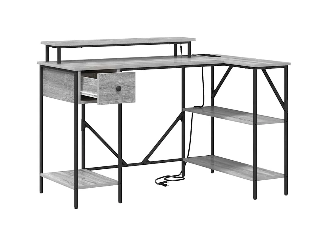 Bureau Sonoma gris 120 x 79 x 86.5 cm Bois d'ingénierie