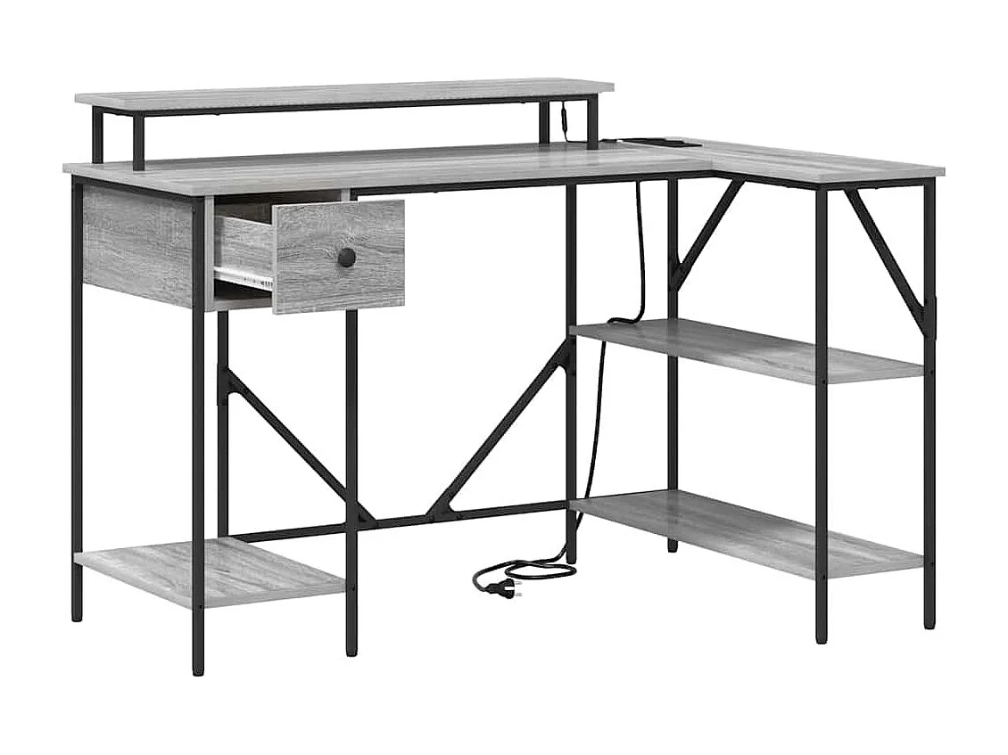 Bureau Sonoma gris 120 x 79 x 86.5 cm Bois d'ingénierie