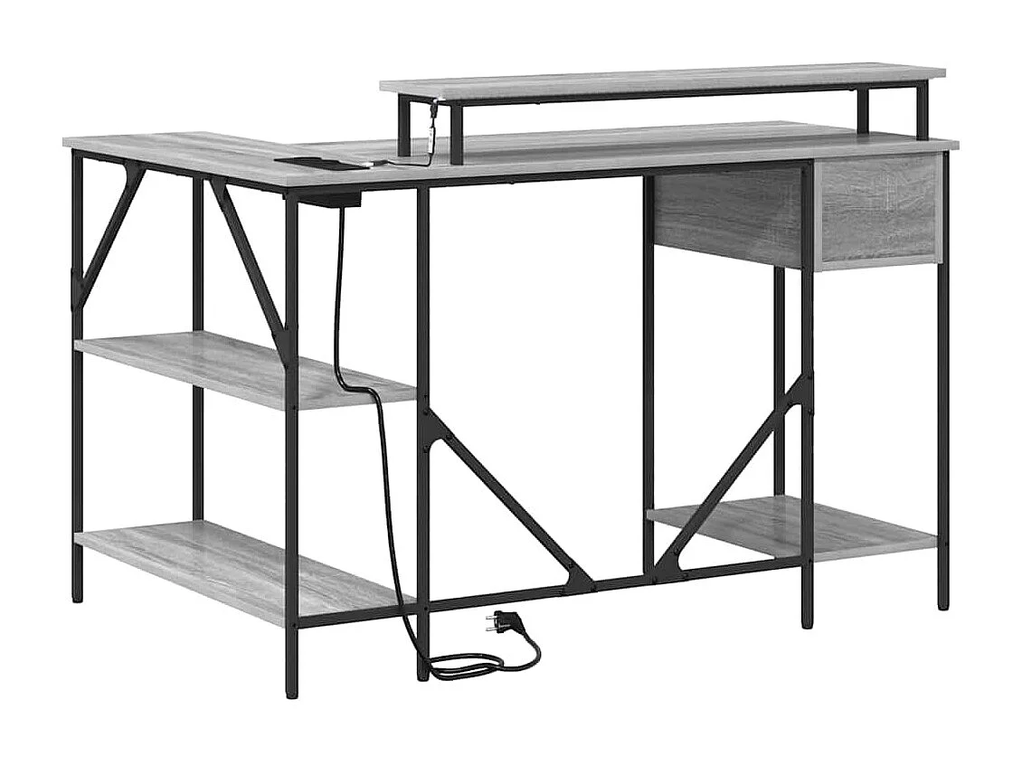 Bureau Sonoma gris 120 x 79 x 86.5 cm Bois d'ingénierie