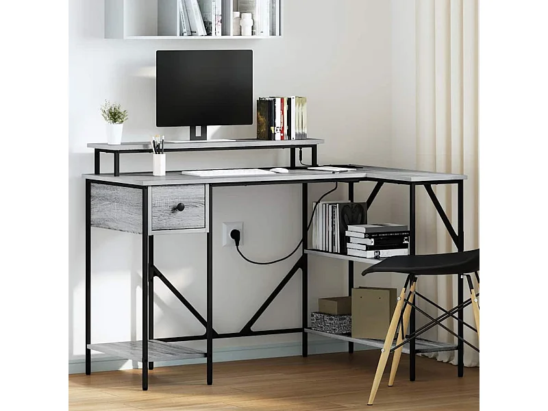 Bureau Sonoma gris 120 x 79 x 86.5 cm Bois d'ingénierie