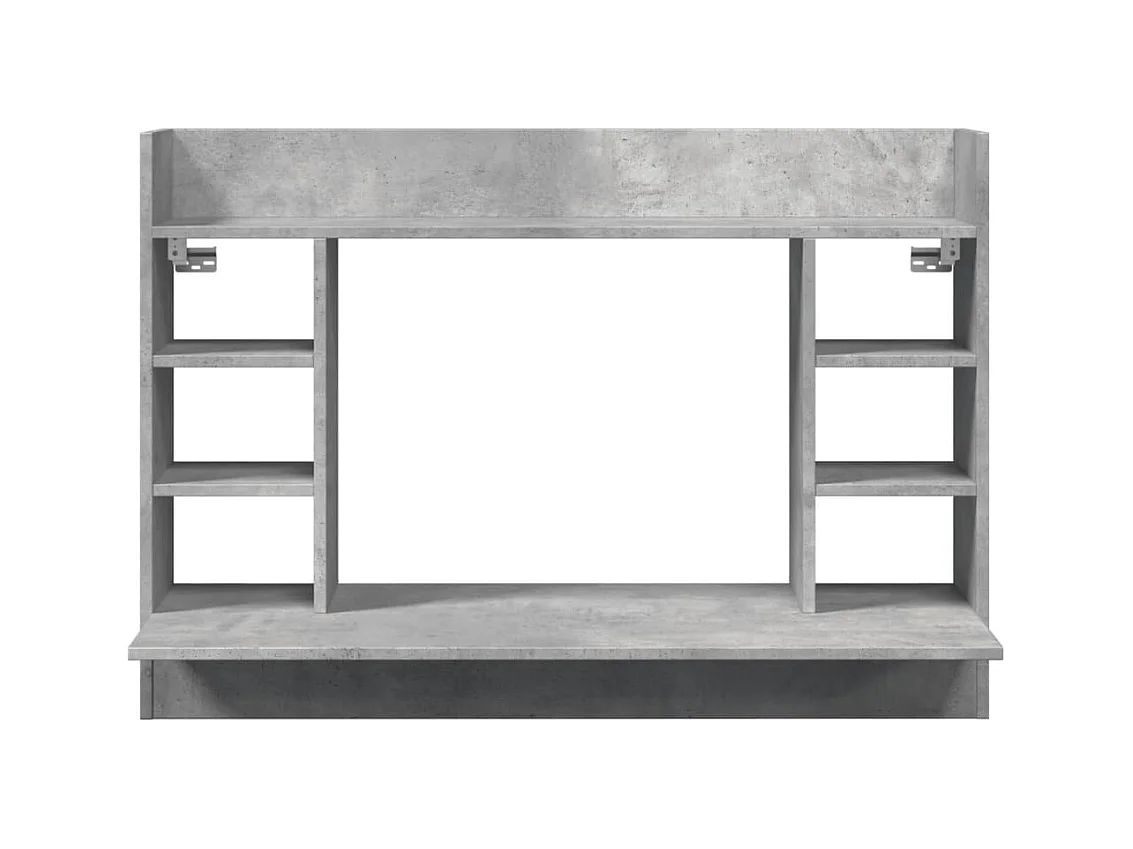 Bureau mural gris béton 105x48x75 cm bois d'ingénierie