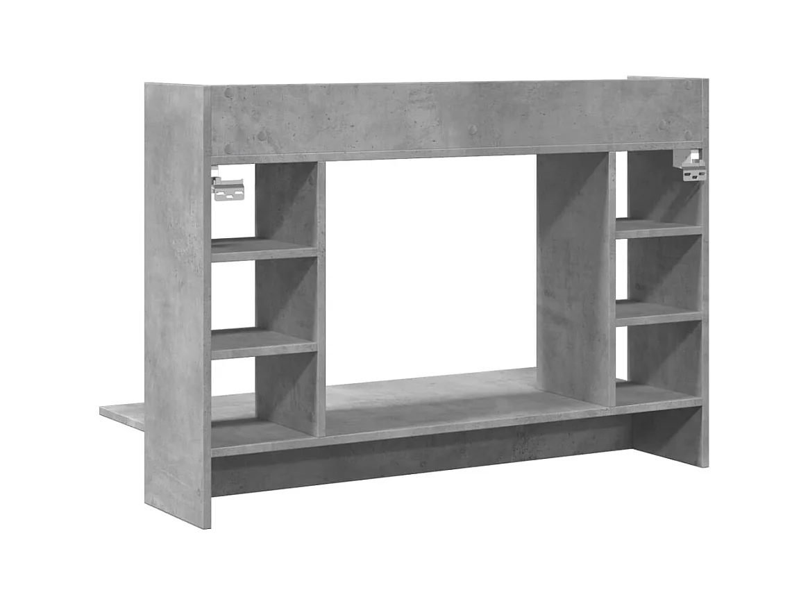 Bureau mural gris béton 105x48x75 cm bois d'ingénierie