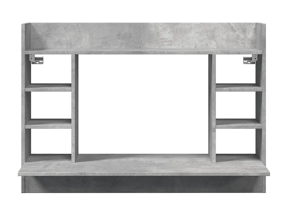 Bureau mural gris béton 105x48x75 cm bois d'ingénierie