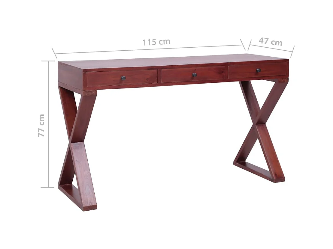 Bureau d'ordinateur Marron 115x47x77 cm Bois d'acajou massif