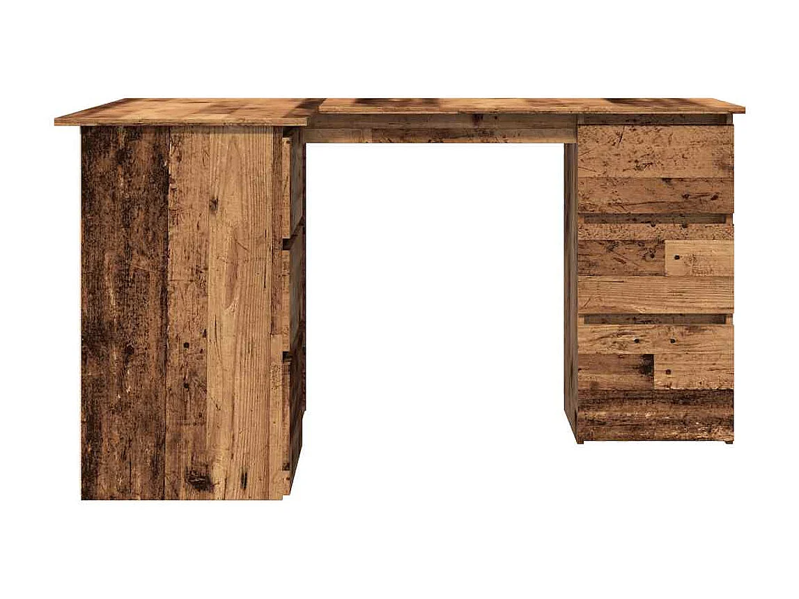 Hoekbureau 145x100x76 cm bewerkt hout oud houtkleurig
