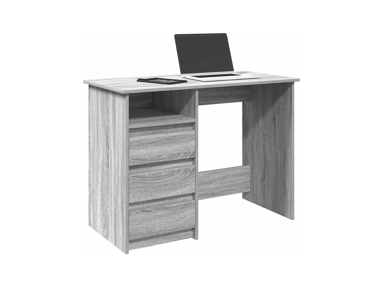 Bureau sonoma gris 102x50x75 cm bois d'ingénierie