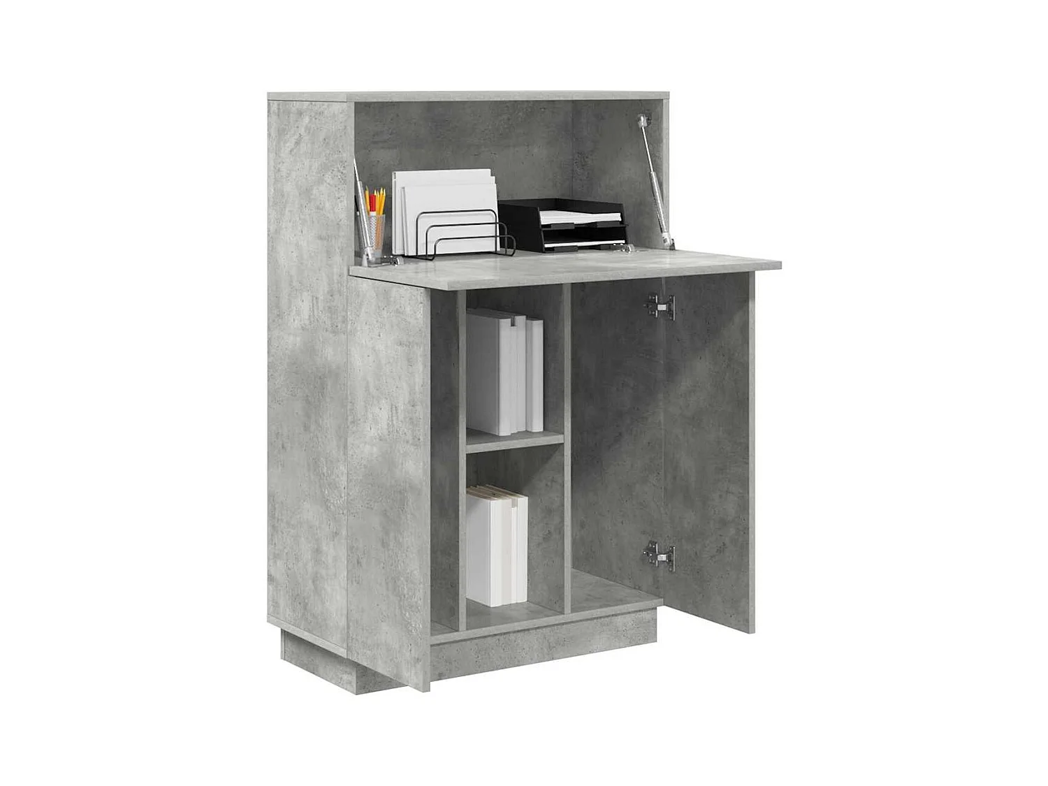 Bureau avec porte Gris 71,5 x 31,5 x 106,5 cm Bois d'ingénierie