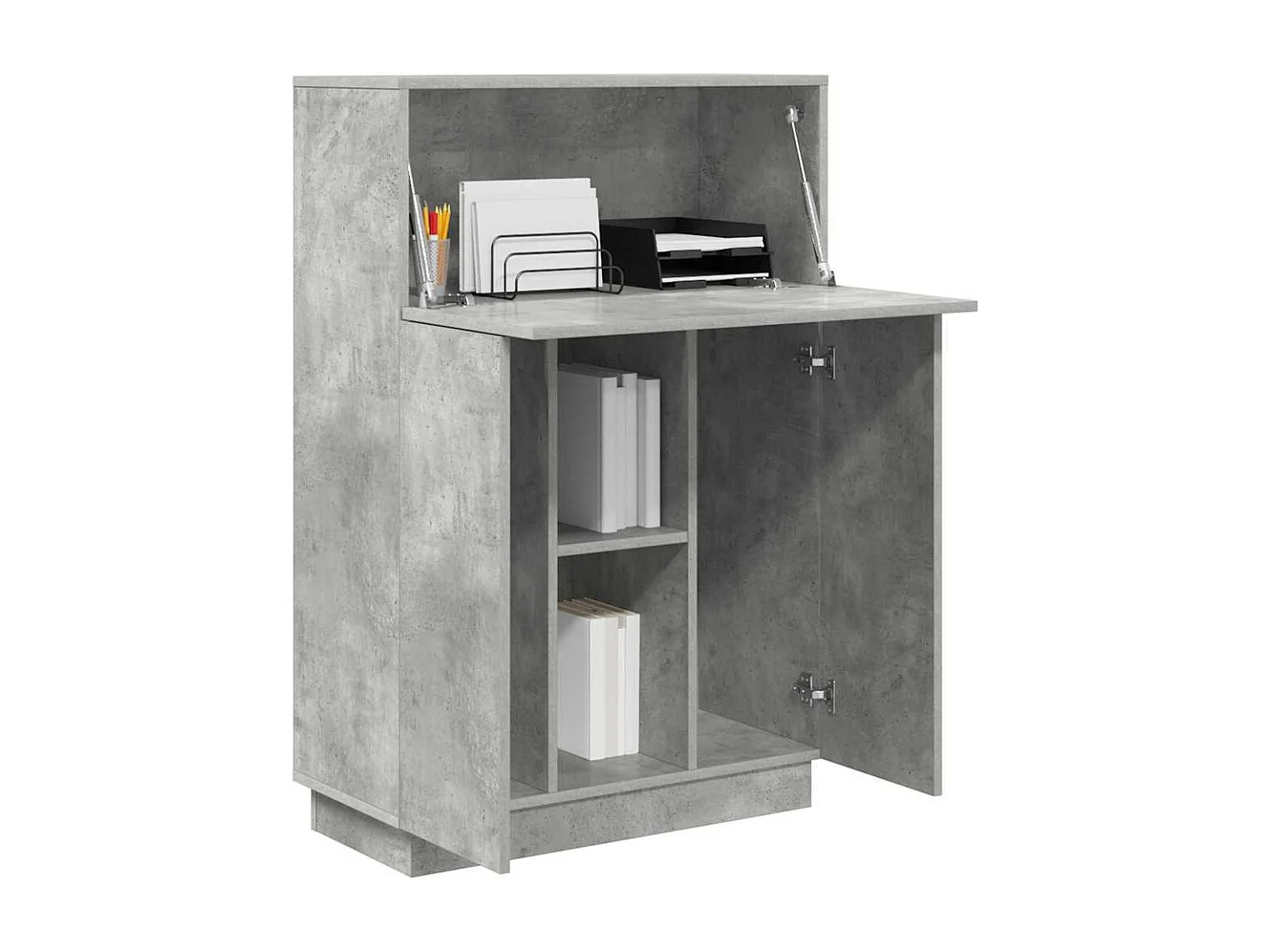 Bureau avec porte Gris 71,5 x 31,5 x 106,5 cm Bois d'ingénierie