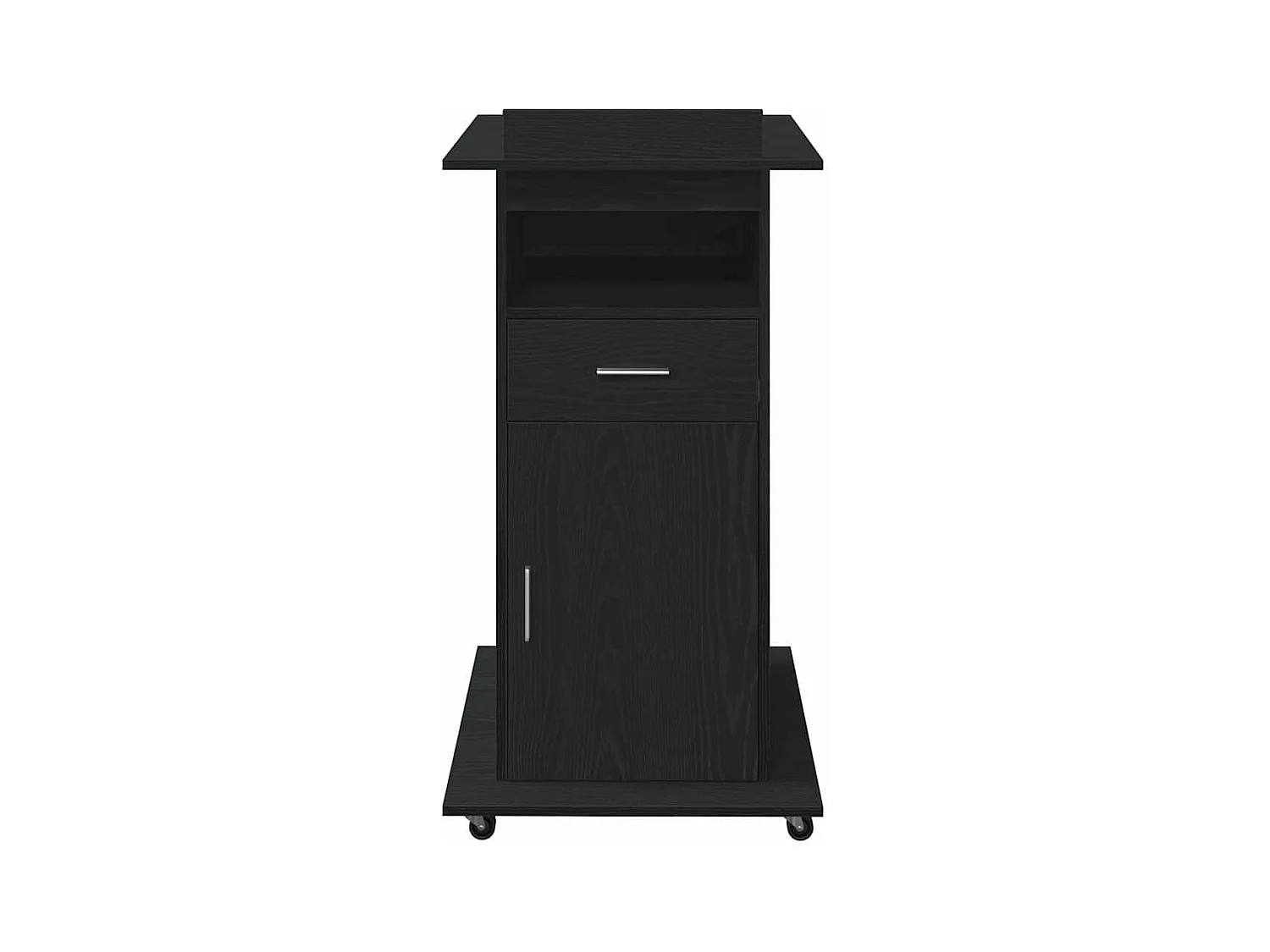 Podium avec roue Chêne noir 55 x 55 x 107 cm Bois d'ingénierie