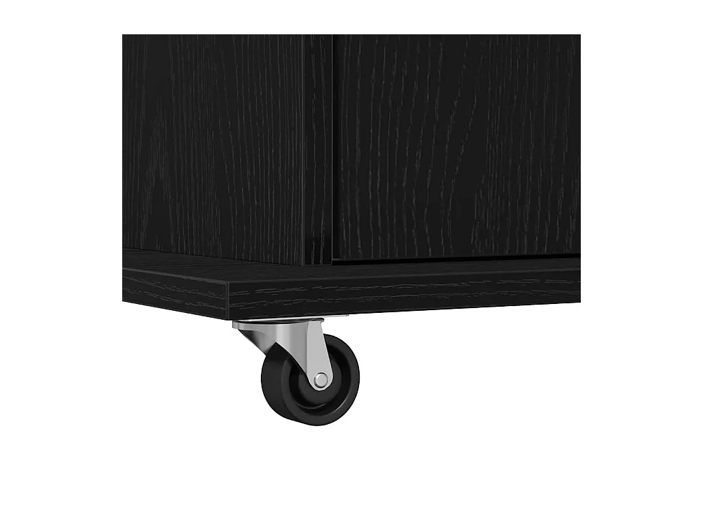 Podium avec roue Chêne noir 55 x 55 x 107 cm Bois d'ingénierie