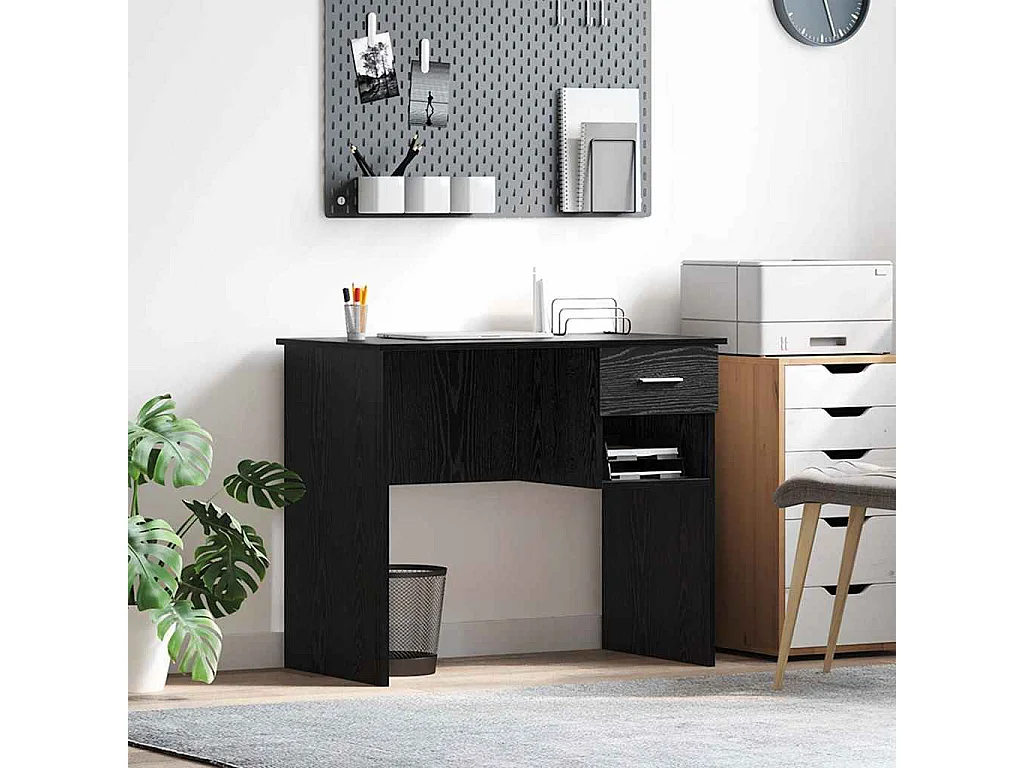 Bureau Chêne noir 90 x 49.5 x 75 cm Bois d'ingénierie