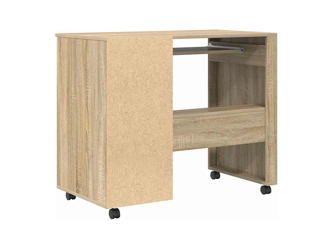 Bureau avec roulettes avec tiroir Chêne sonoma 91 x 50 x 77 cm