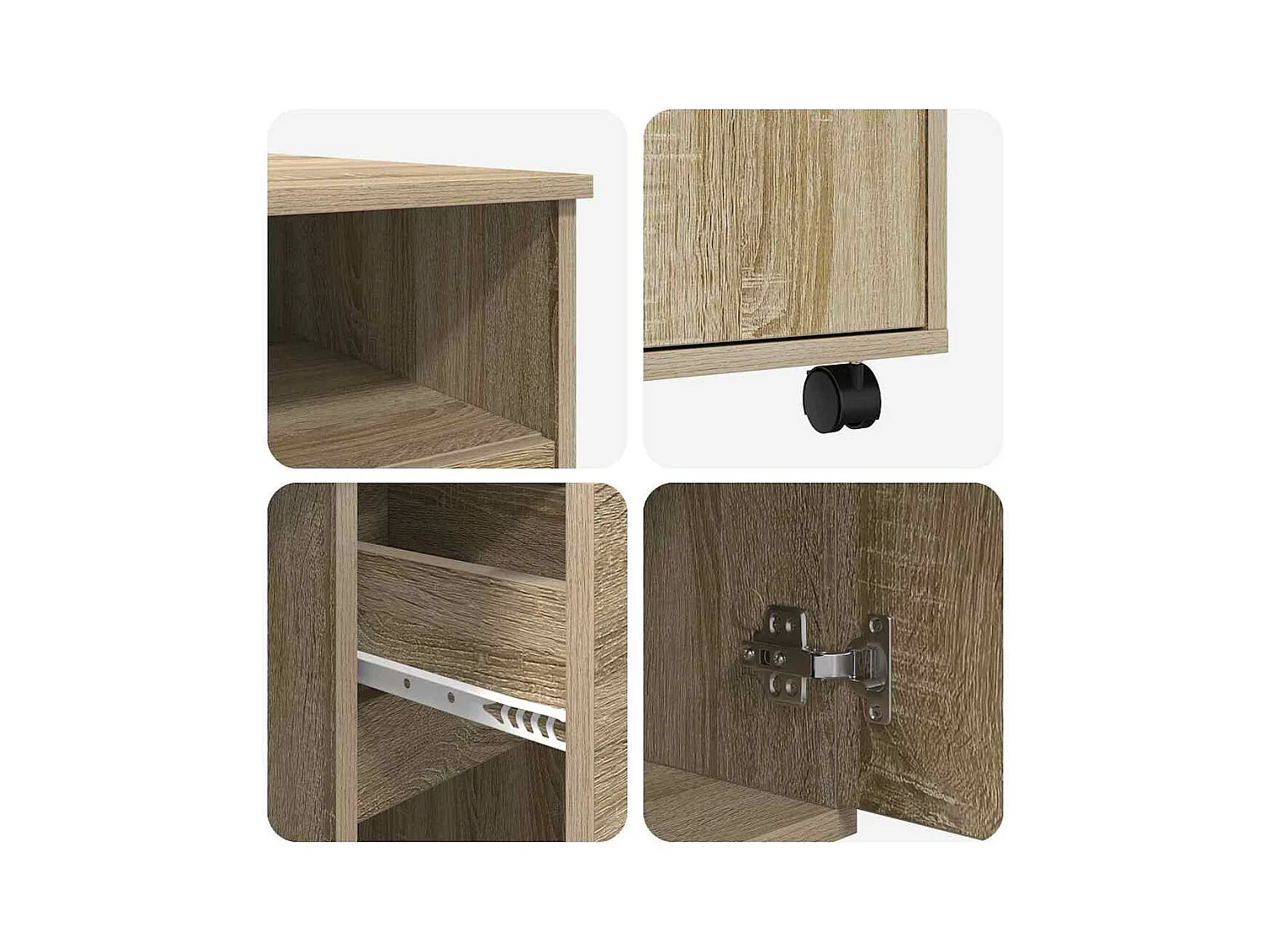 Bureau avec roulettes avec tiroir Chêne sonoma 91 x 50 x 77 cm