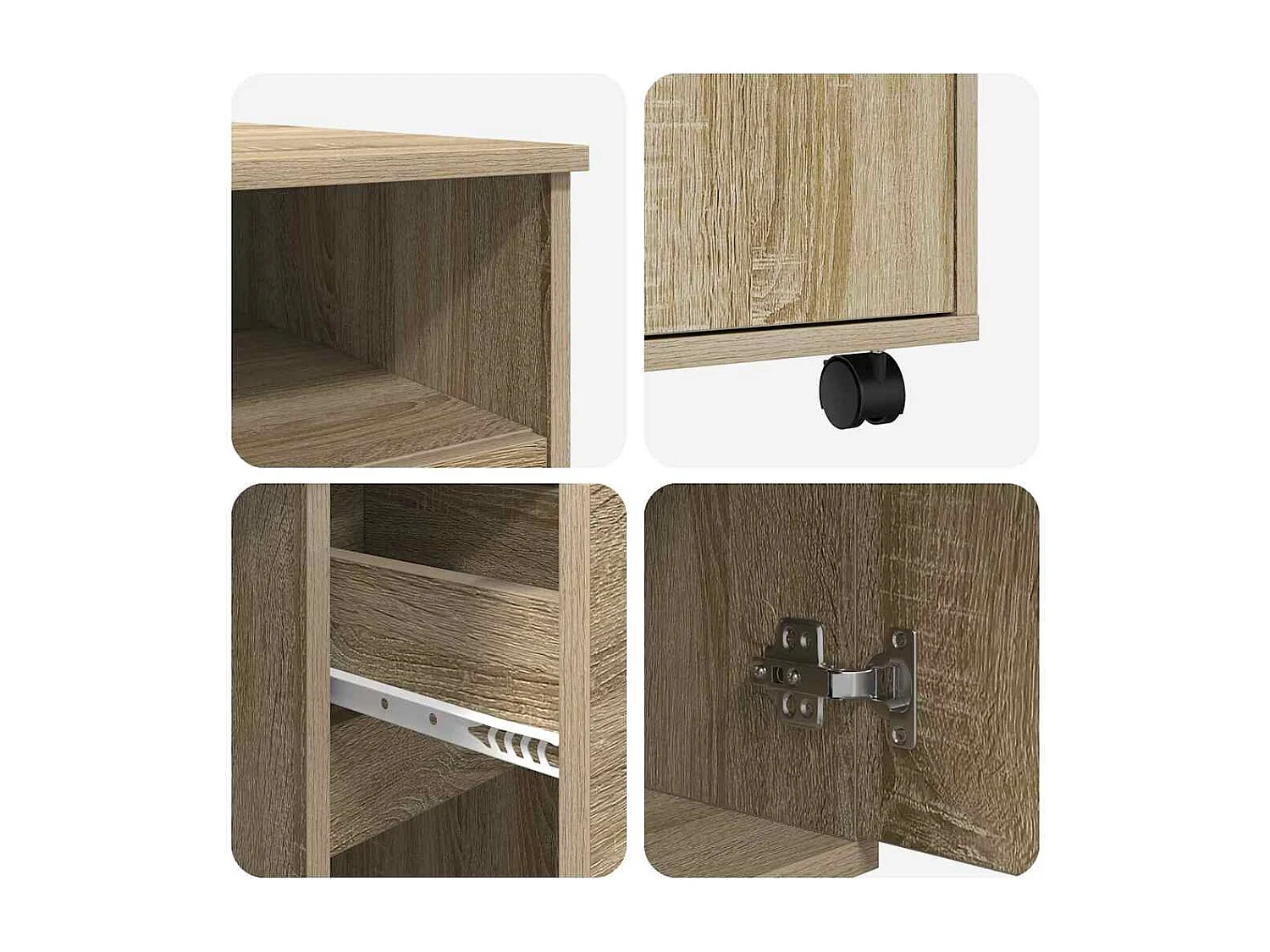 Bureau avec roulettes avec tiroir Chêne sonoma 91 x 50 x 77 cm