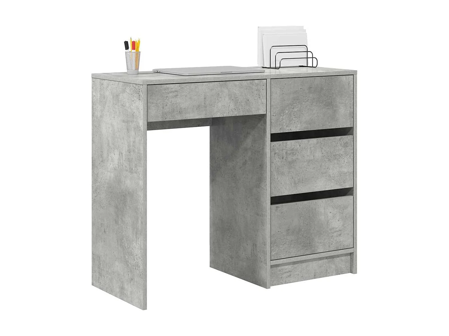 Escritorio Gris hormigón 90 x 37.5 x 75 cm Madera contrachapada