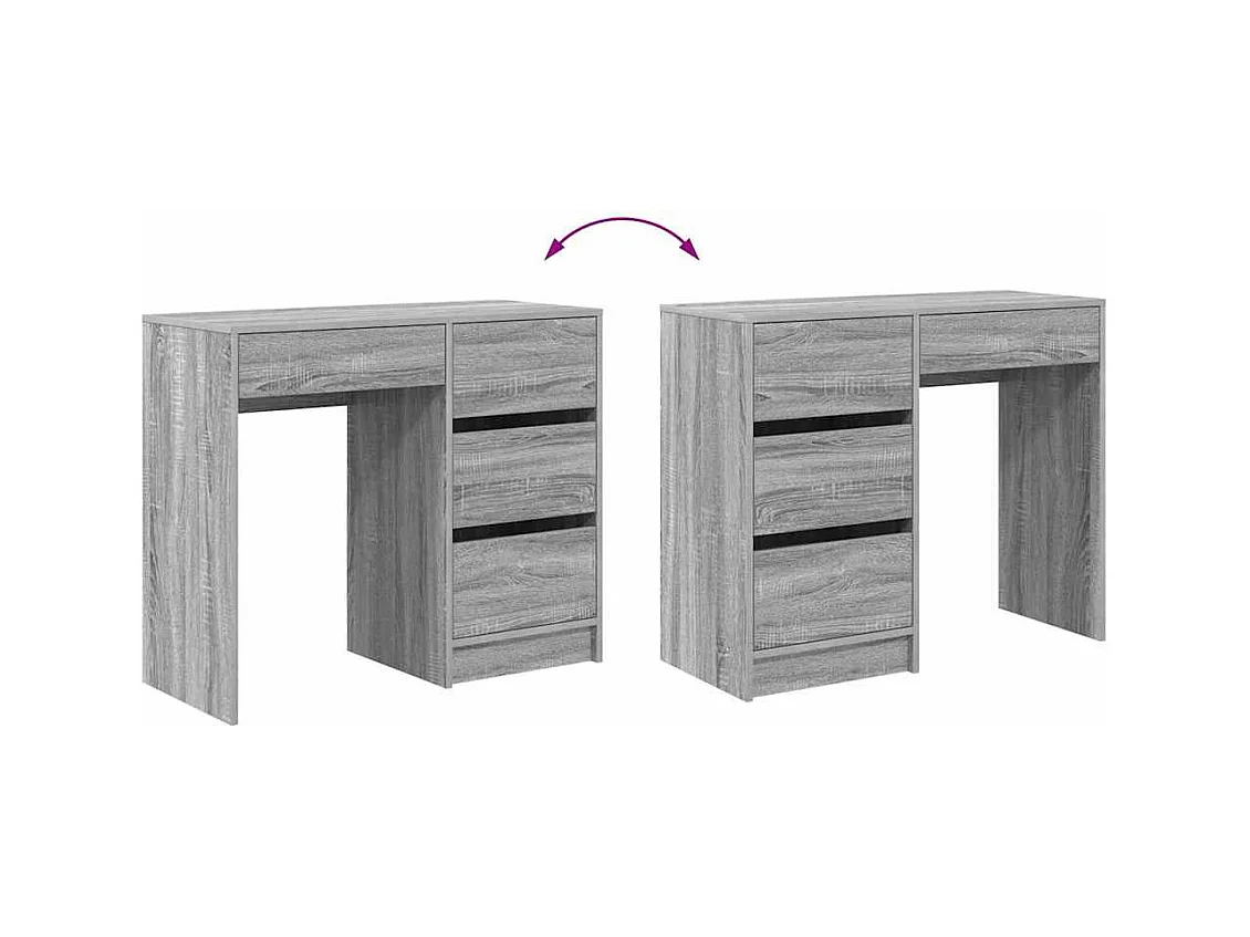 Bureau Gris Sonoma 90 x 37,5 x 75 cm Bois d'ingénierie