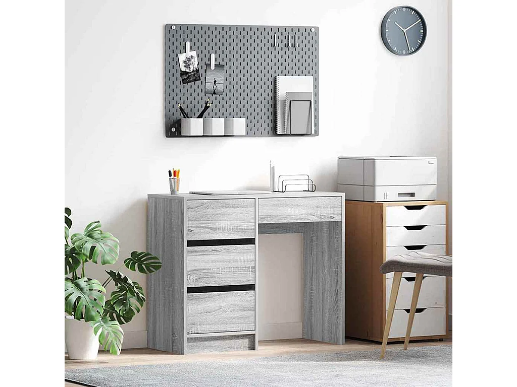 Bureau Gris Sonoma 90 x 37,5 x 75 cm Bois d'ingénierie