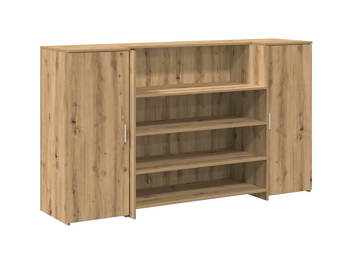 Bureau réception chêne artisanal 180x50x103,5cm bois ingénierie