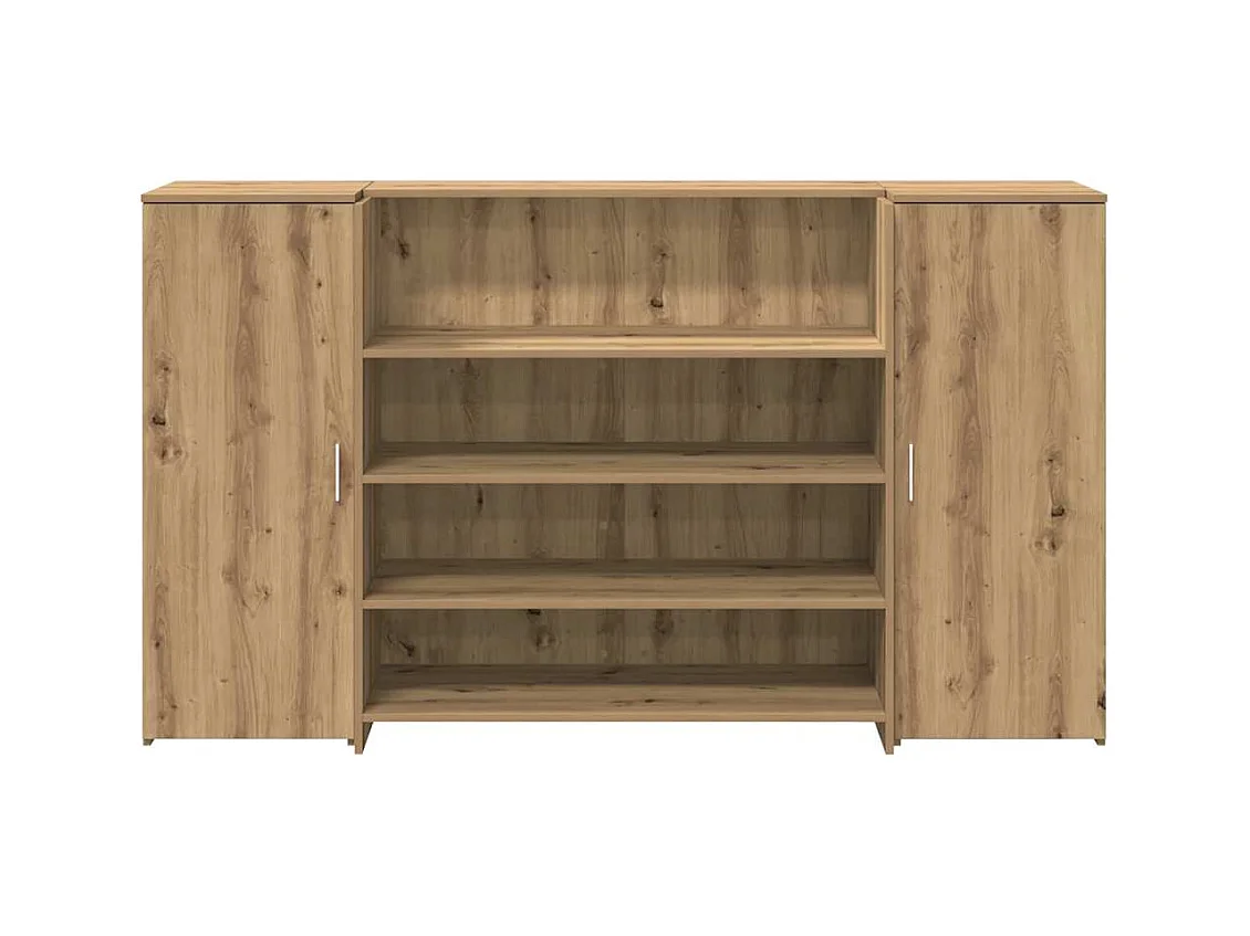 Bureau réception chêne artisanal 180x50x103,5cm bois ingénierie