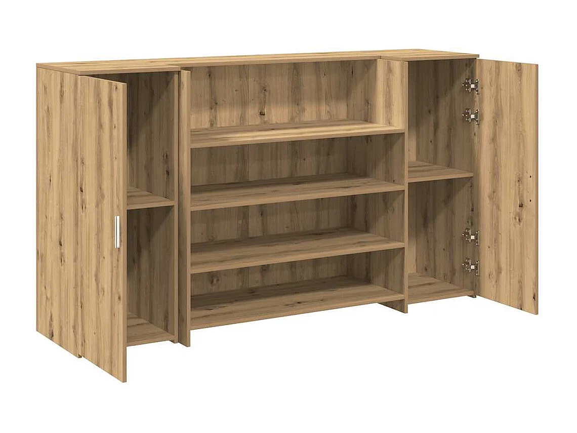 Bureau réception chêne artisanal 180x50x103,5cm bois ingénierie