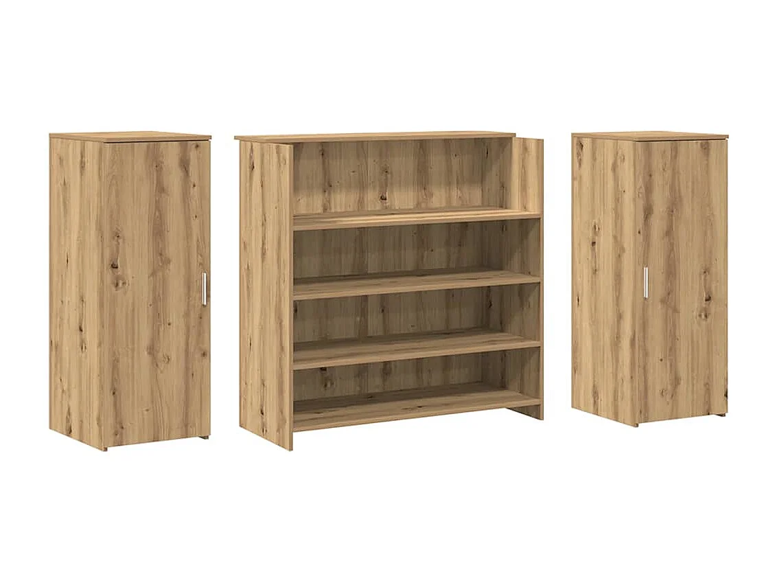 Bureau réception chêne artisanal 180x50x103,5cm bois ingénierie