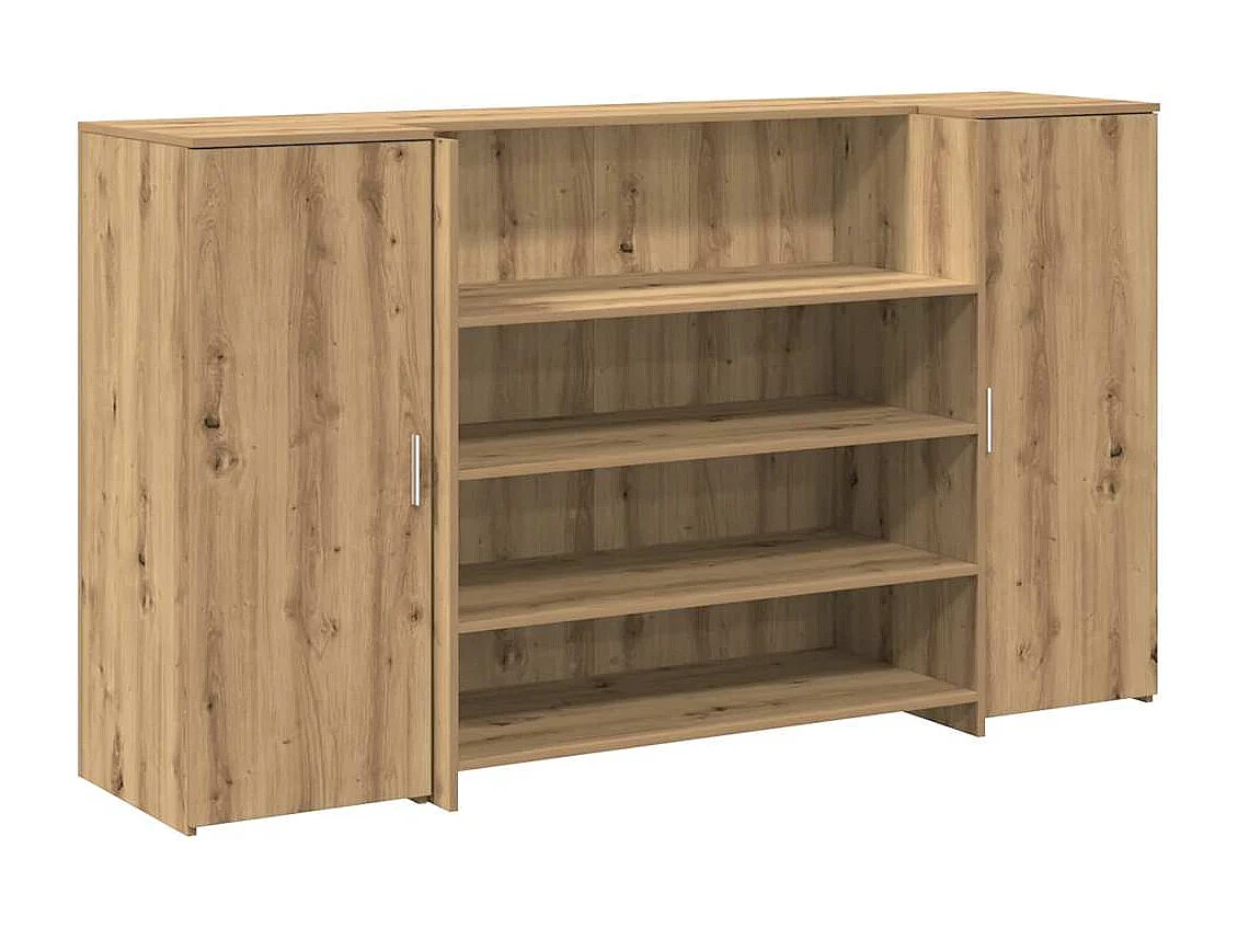 Bureau réception chêne artisanal 180x50x103,5cm bois ingénierie