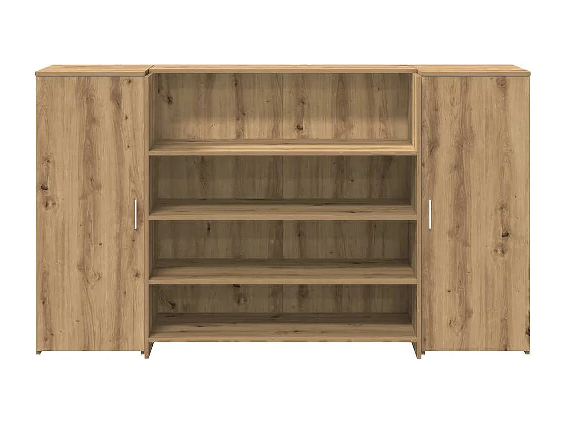 Bureau réception chêne artisanal 180x50x103,5cm bois ingénierie