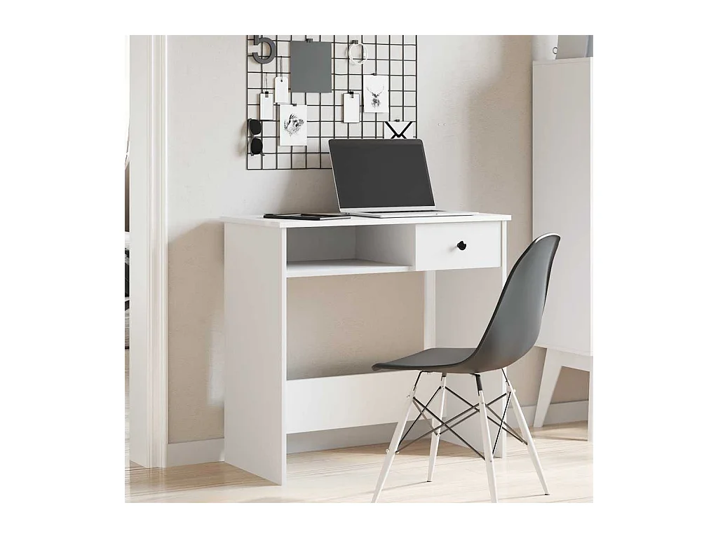 Bureau Blanc 80x40x75 cm Bois d'ingénierie