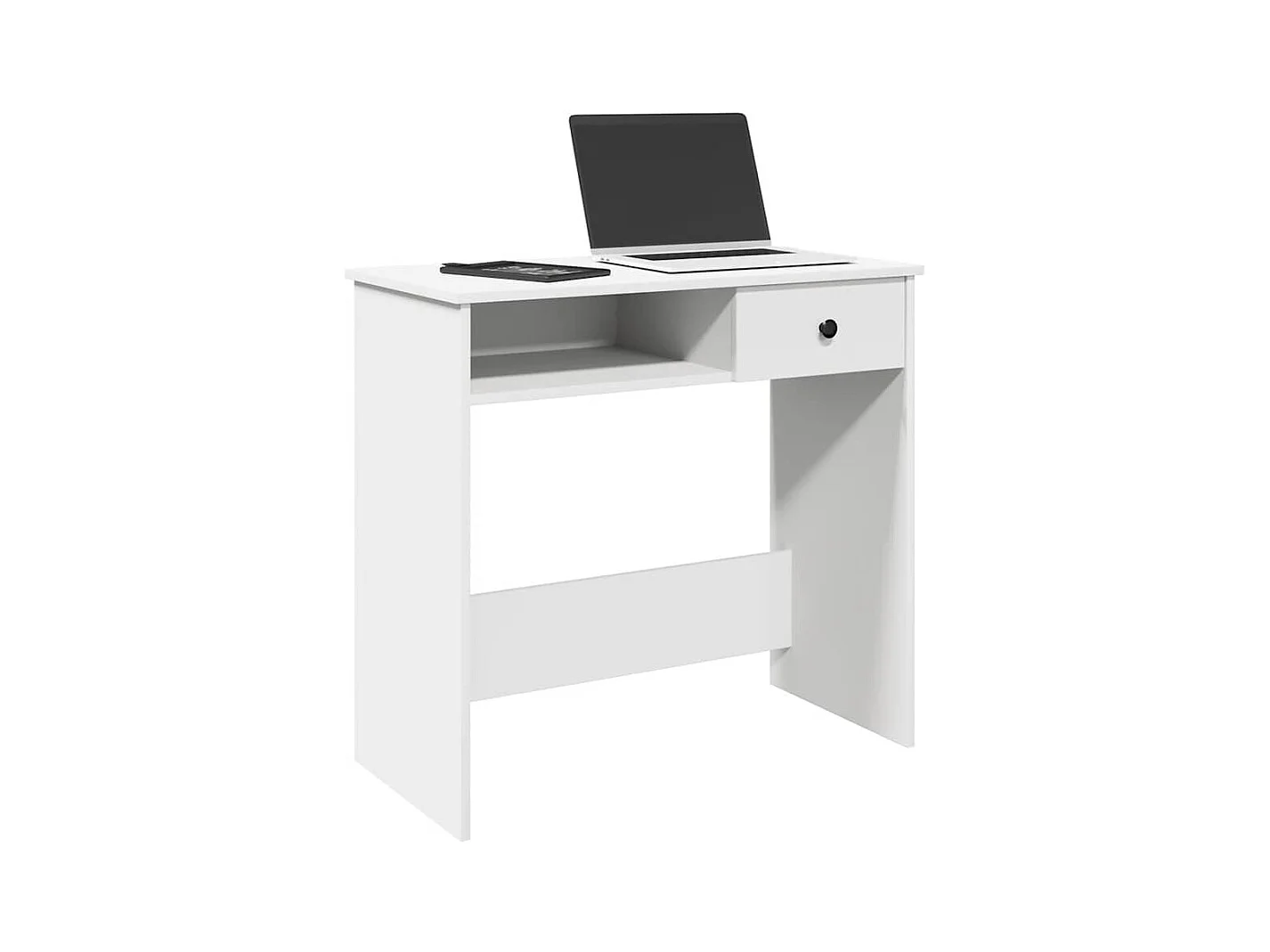 Escritorio de madera contrachapada blanco 80x40x75 cm
