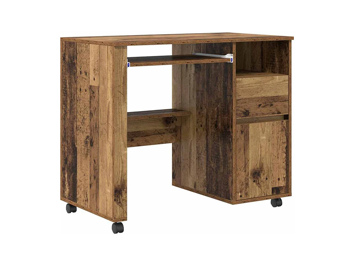 Bureau avec roulettes avec tiroir Bois Ancien 91 x 50 x 77 cm