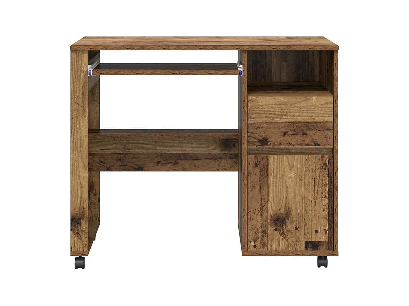 Bureau avec roulettes avec tiroir Bois Ancien 91 x 50 x 77 cm